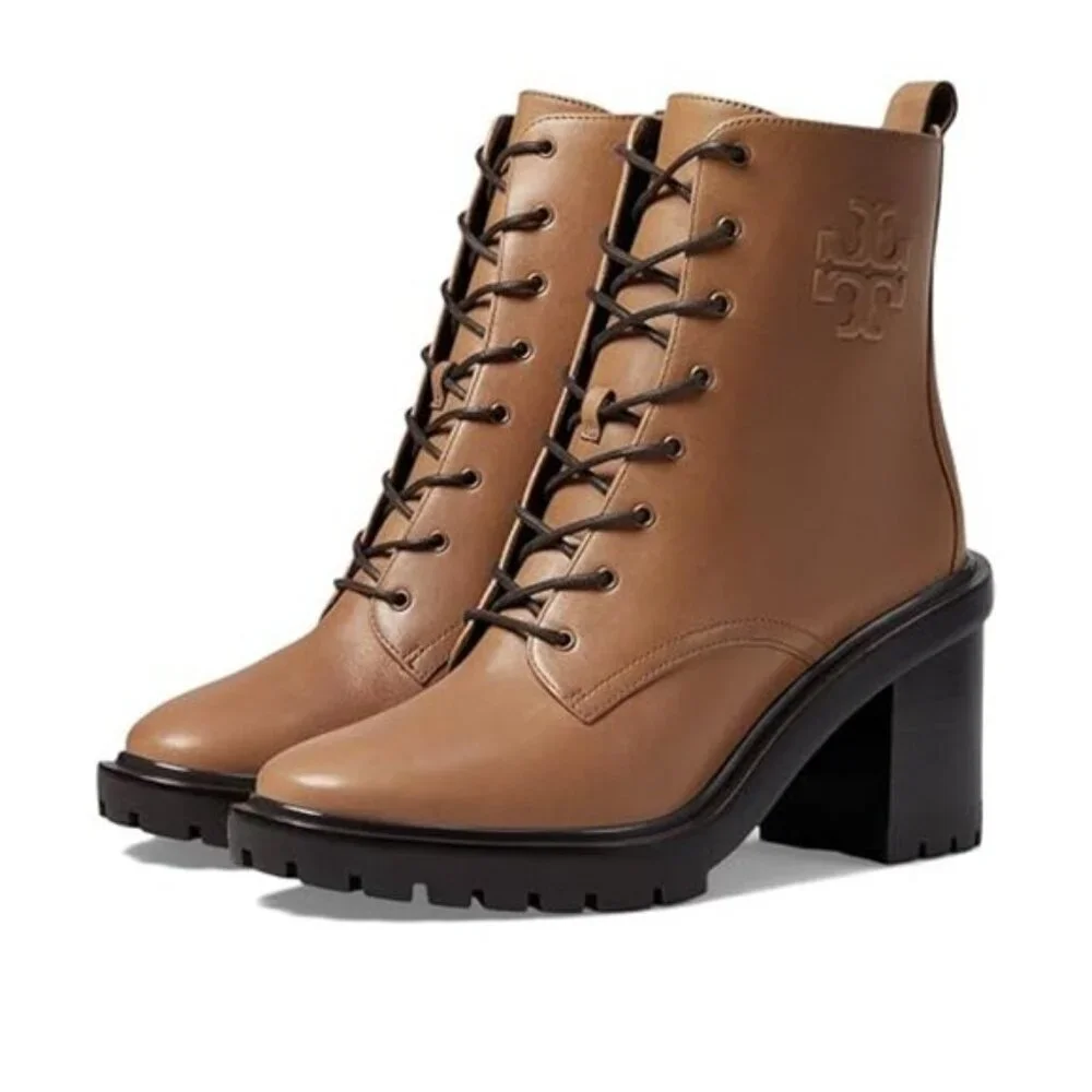 Tory Burch Women's Double T Lug High Heel‎ Boots