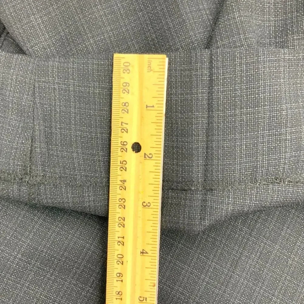 Zanetti Mateo Charcoal Gray Windowpane Wool Blend Dress Pants Size 42R
