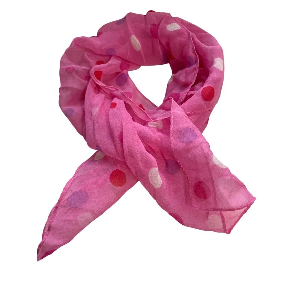 Echo Pink Polka Dot Sheer Scarf 20