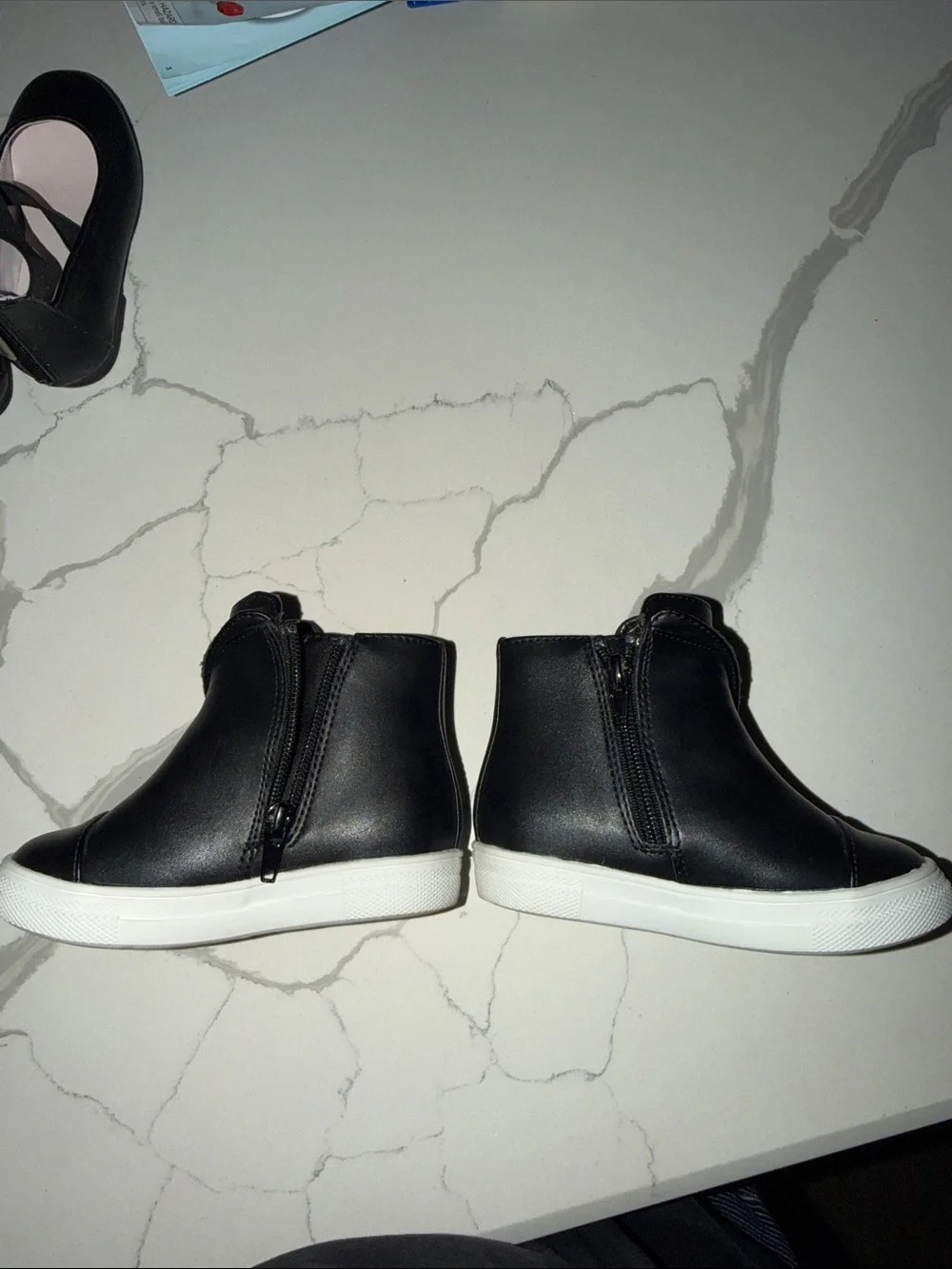 Nina Black High-Top Sneakers with White Sole