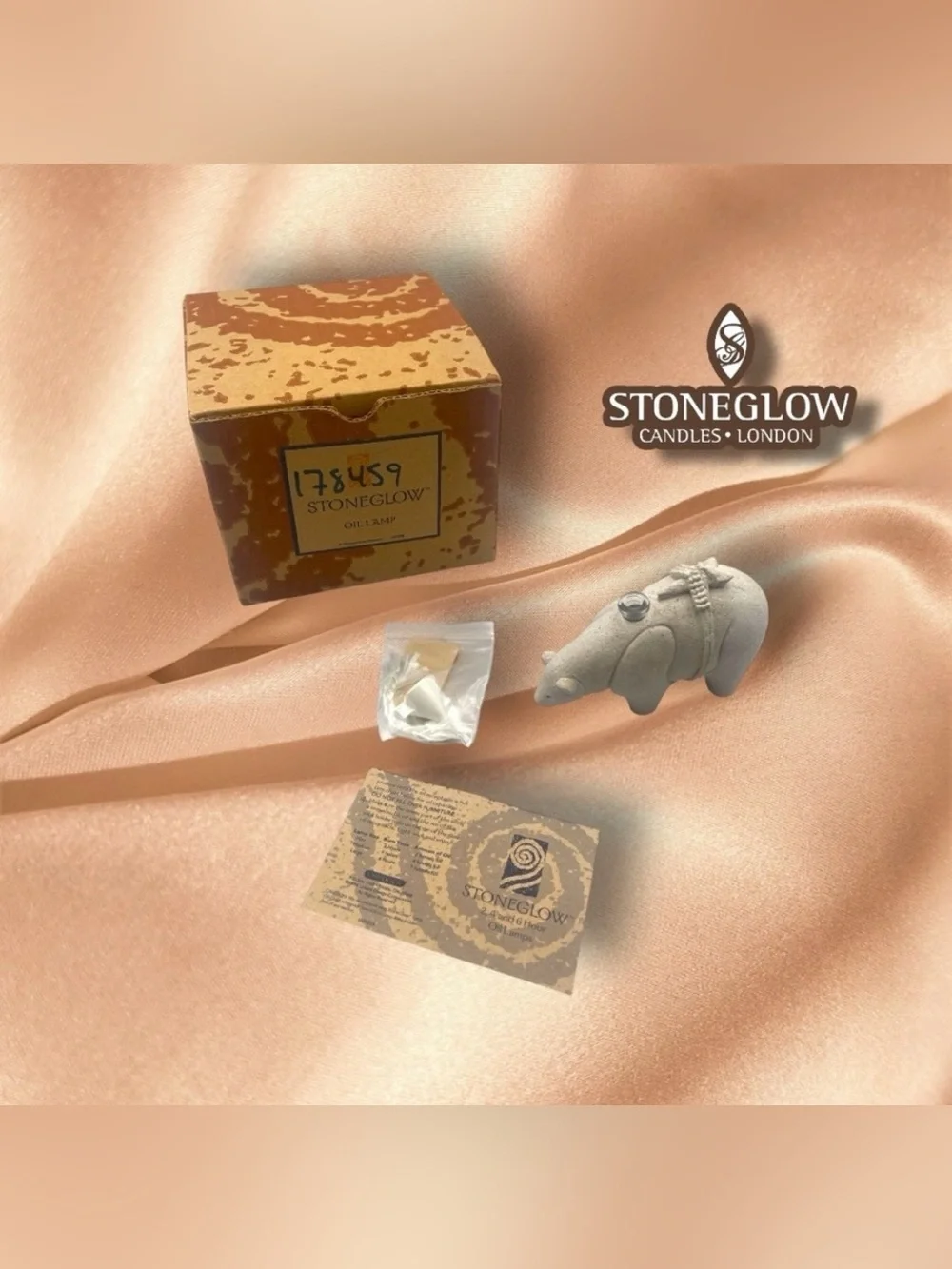 Stoneglow Zuni Bear Oil Lamp 4 hour burn NIB