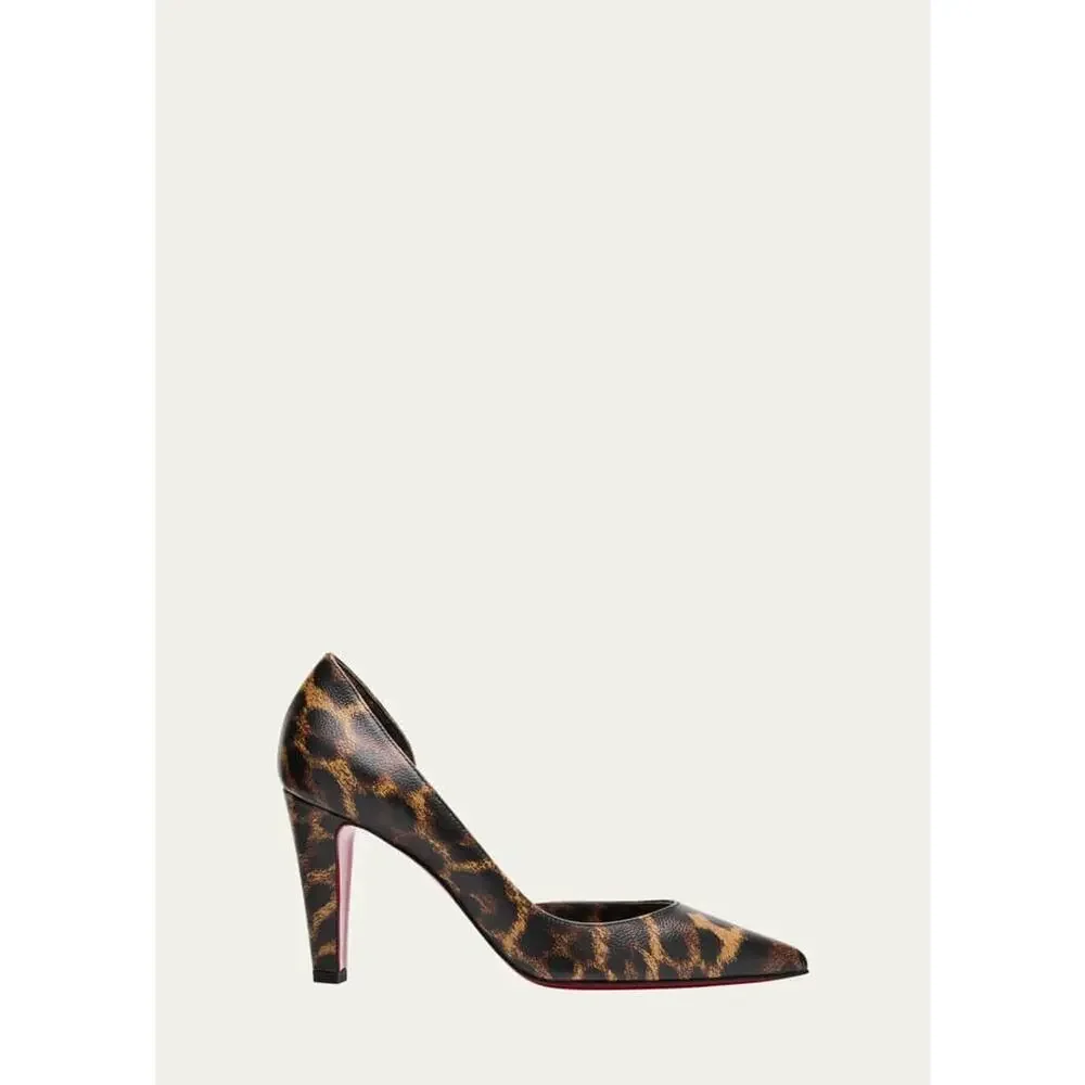 CHRISTIAN LOUBOUTIN Vibella Red-Sole Leopard-Print Leather Pumps 37 BNIB