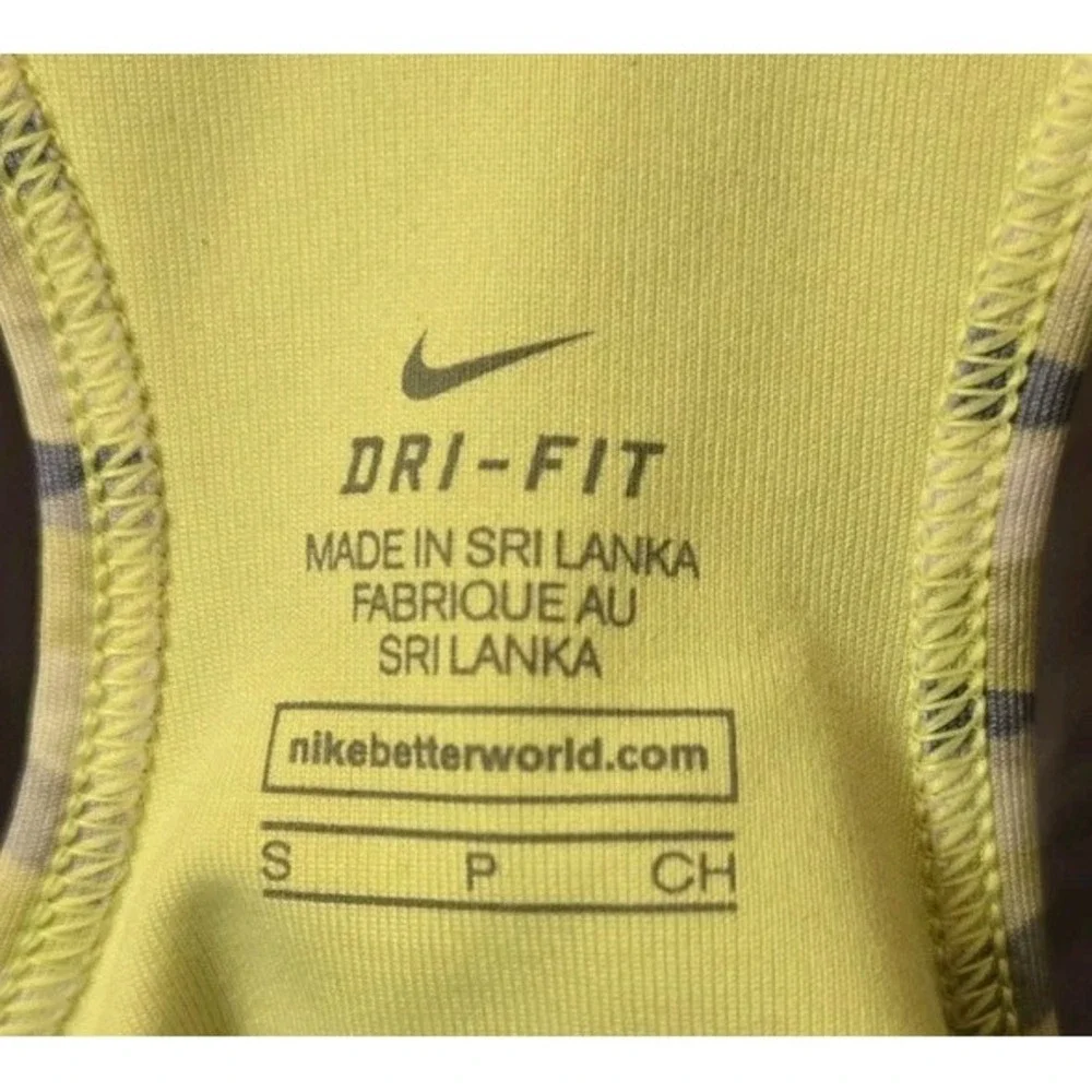 Lot of 3 Nike Dri-Fit Sports Bras -Small Neon Green, Gray Striped, Green Striped