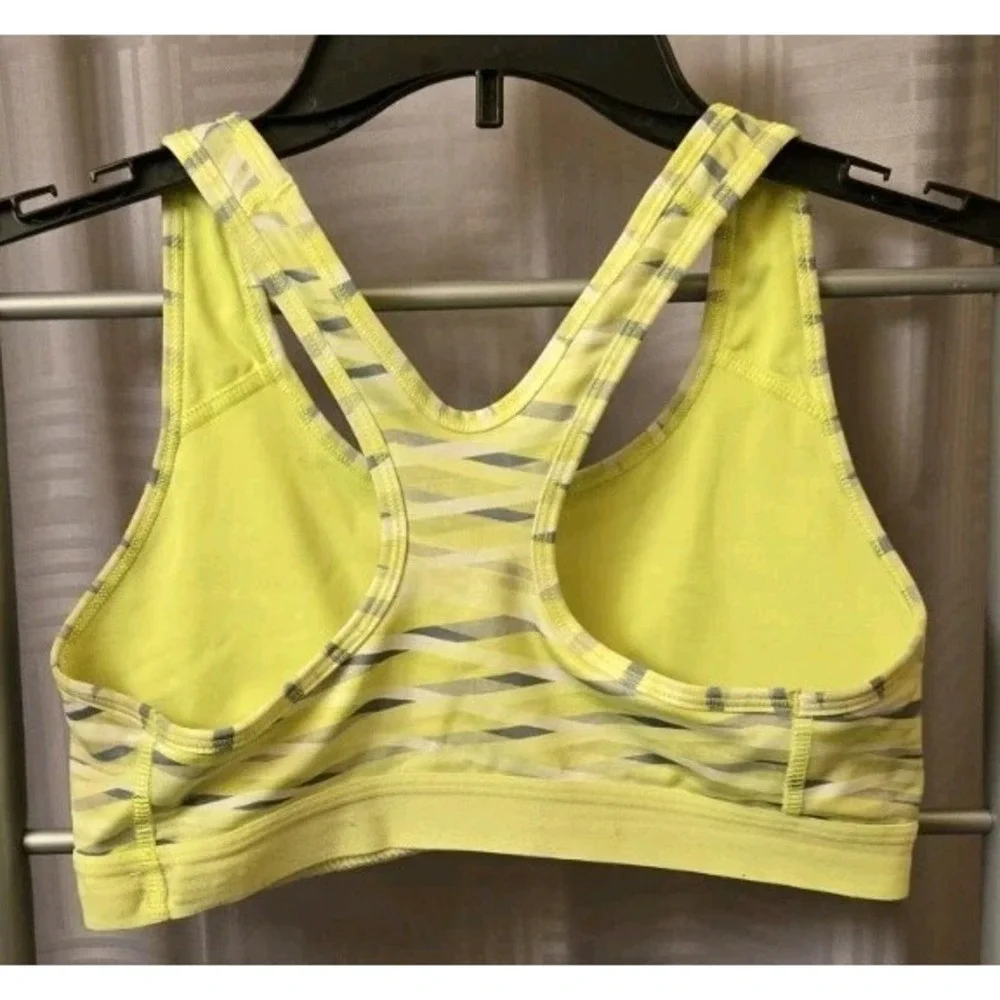Lot of 3 Nike Dri-Fit Sports Bras -Small Neon Green, Gray Striped, Green Striped