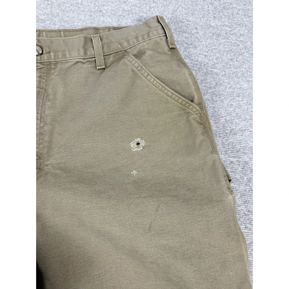 Carhartt‎ B28 DES Mens 36 Canvas Carpenter Shorts Desert Tan Distressed Workwear