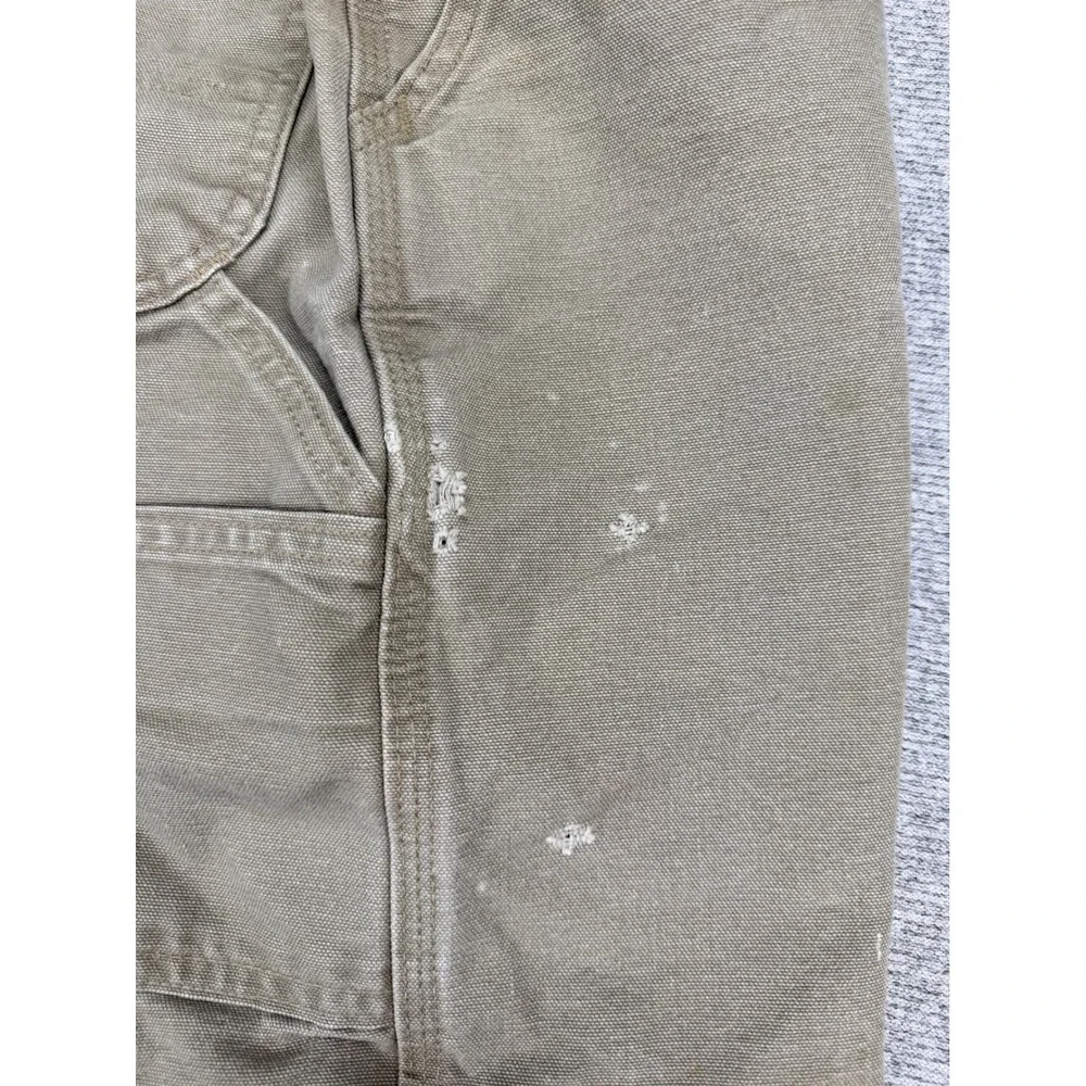 Carhartt‎ B28 DES Mens 36 Canvas Carpenter Shorts Desert Tan Distressed Workwear