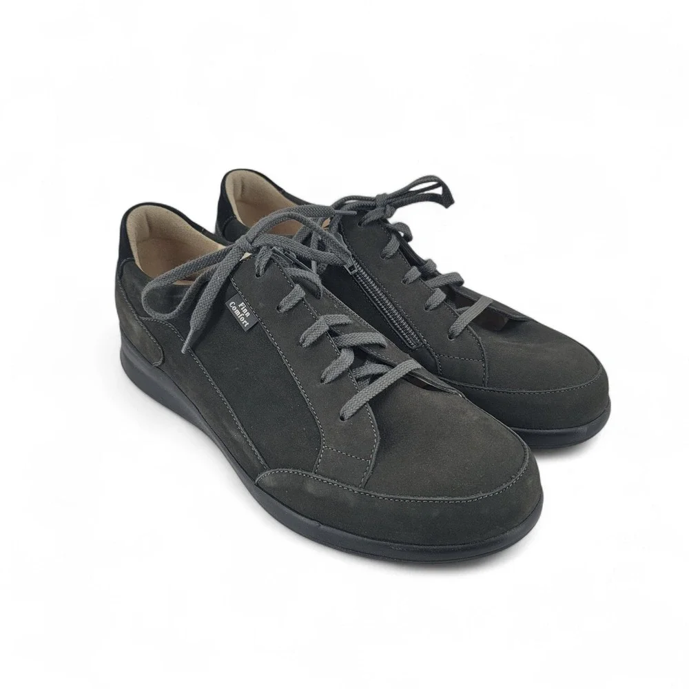 Finn Comfort Prato Nubuck Shoes Womens US 9.5 EU 40.5 Black‎ Comfort Walking Zip