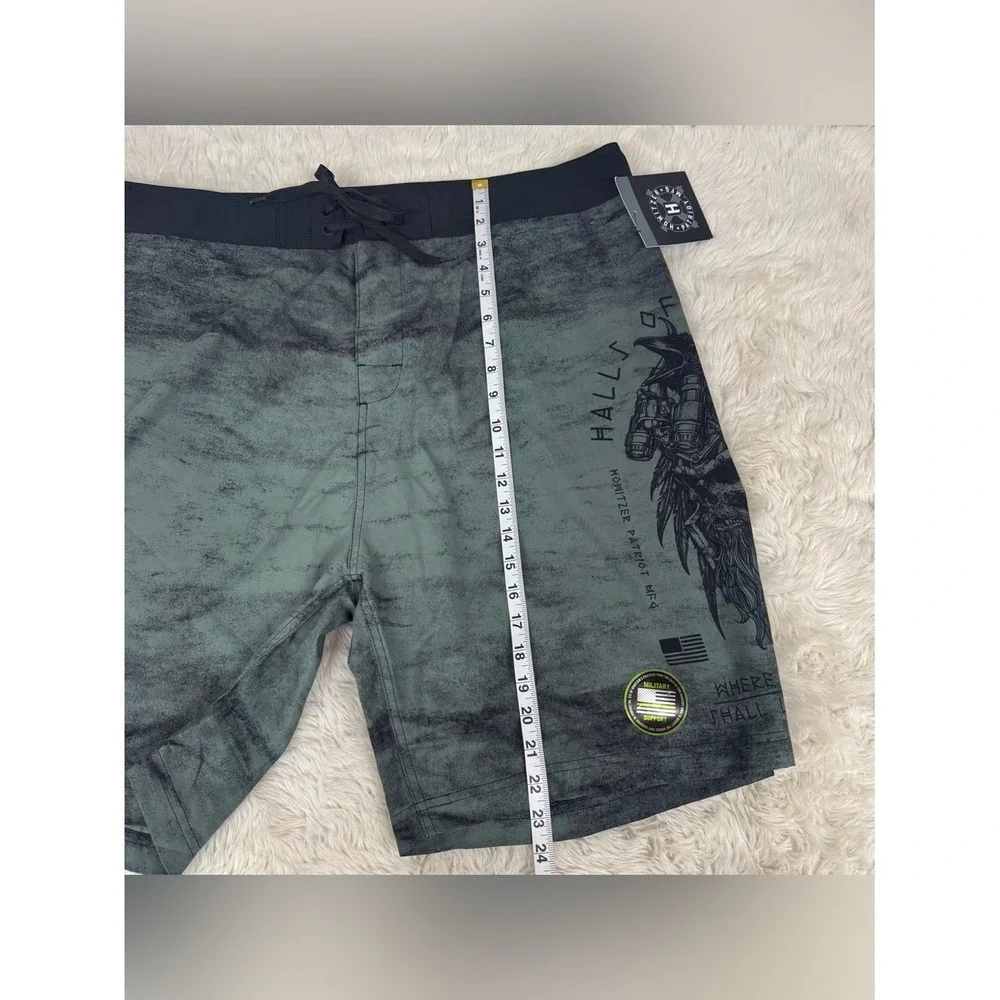 HOWITZER Halls Boardshort Size 42 Swim Trunk Shorts Army Green Unlined‎ Beach