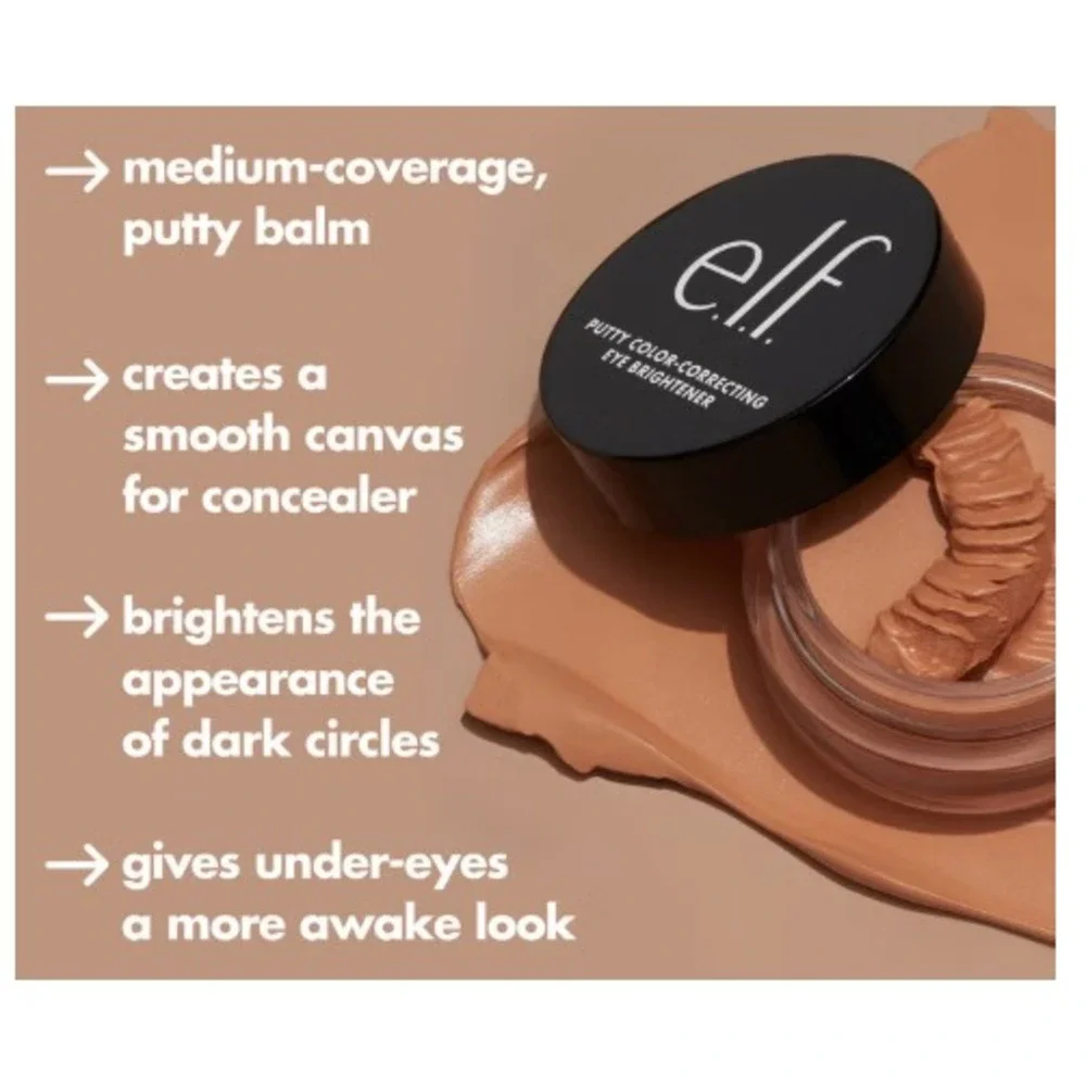 New e.l.f. Putty Color Correcting Eye Brightener Medium/Tan‎ 0.14oz/4.2g NEW BOX