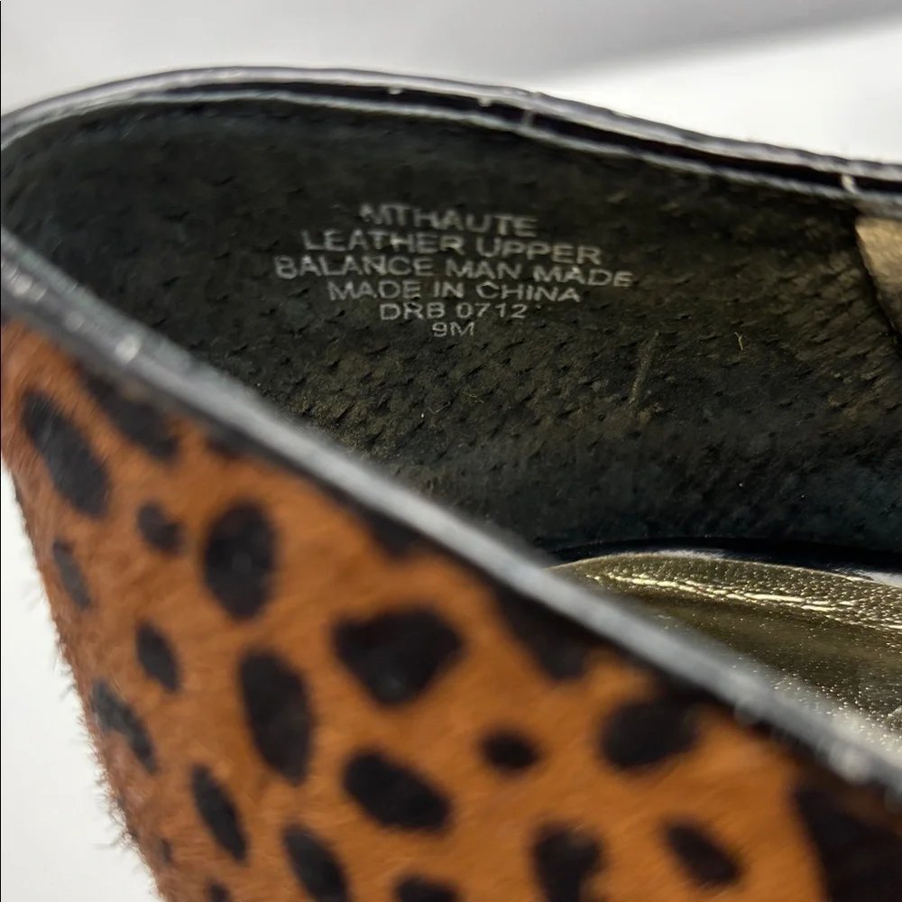 Via Neroli Brown Leopard Print‎ Pony Hair Platform Party Pump W Sz9 #0243