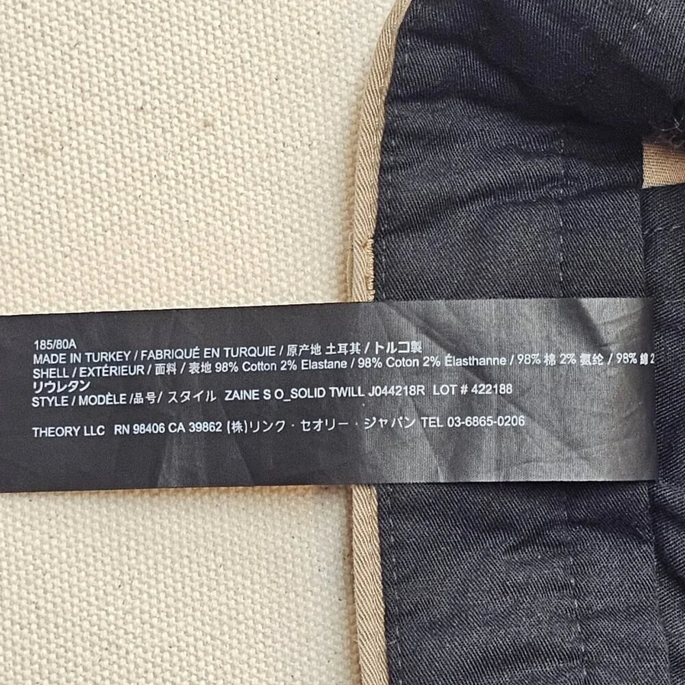 Theory Zaine Solid Twill Shorts 34
