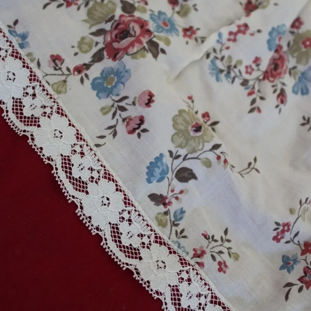 Vintage Montgomery Ward Girls‎ Long Sleeve Dress Floral Lace Red White 6