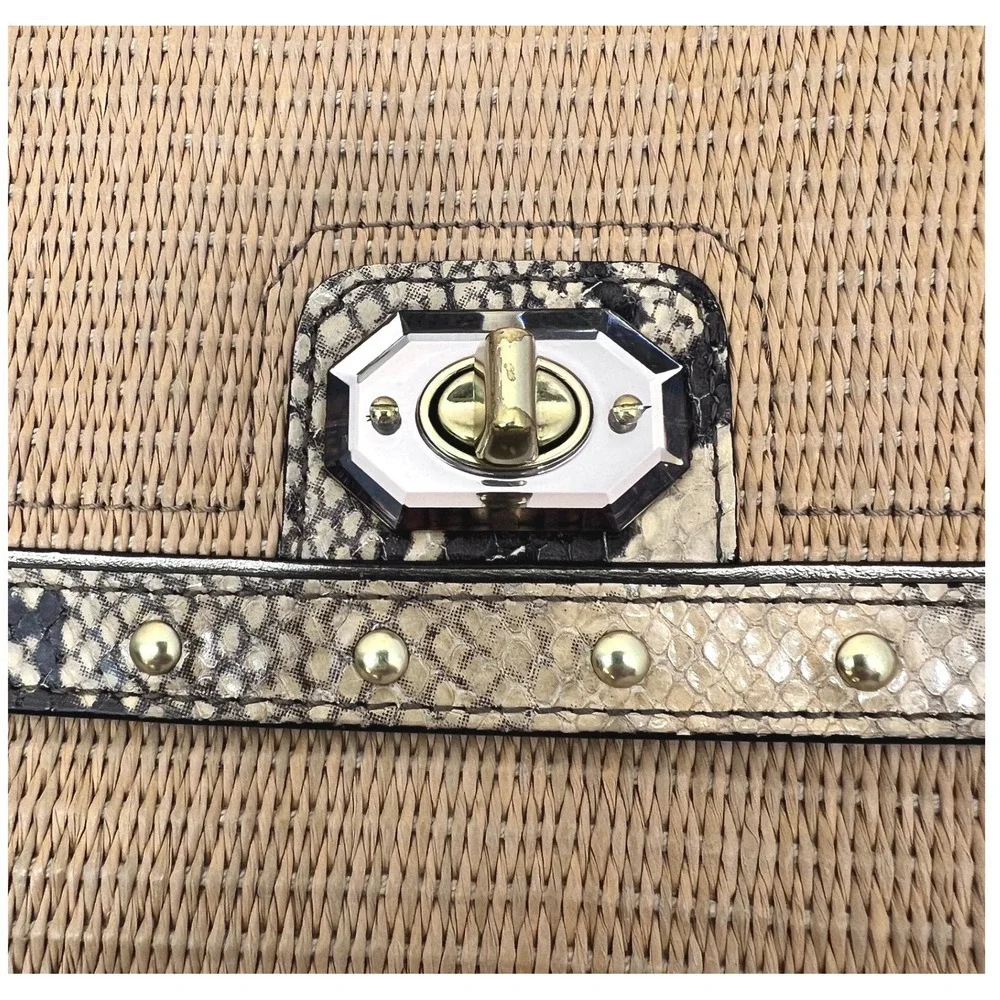 Coach straw wristlet