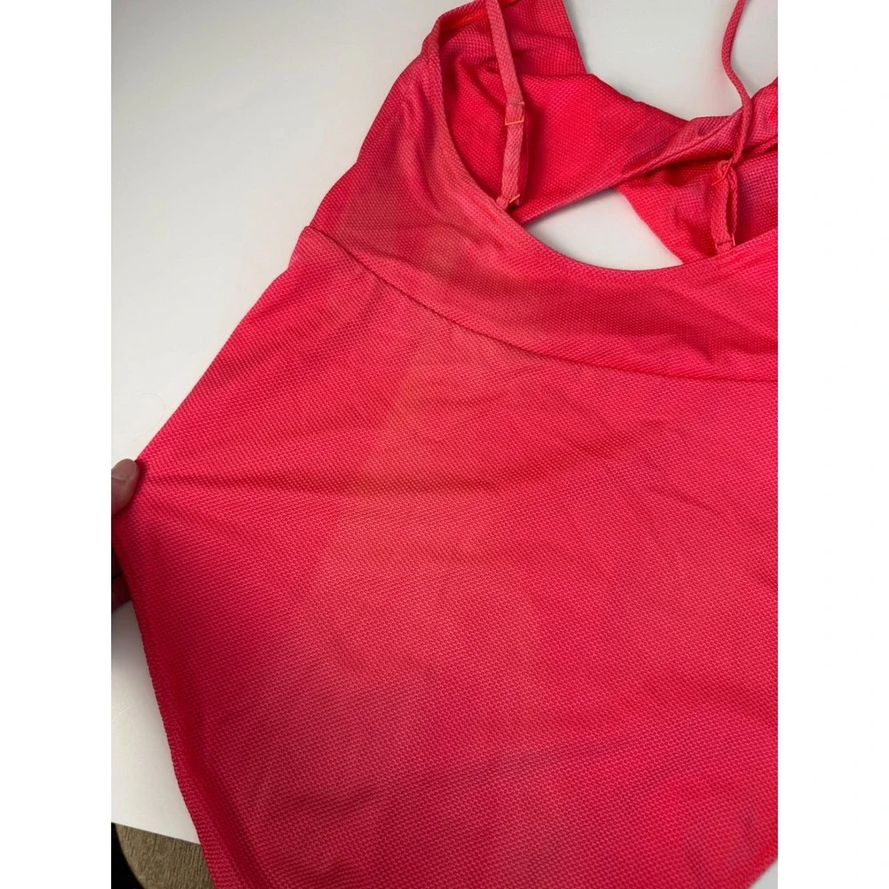 Aerie Pink Textured Cutout One Piece Swimsuit XL Long READ DESCRIPTION