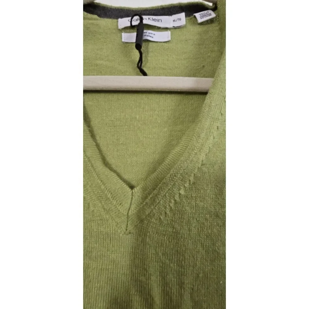 Calvin‎ Klein Men Sz XL Sweater Italian Yarn Merino Wool Acrylic blend pullover