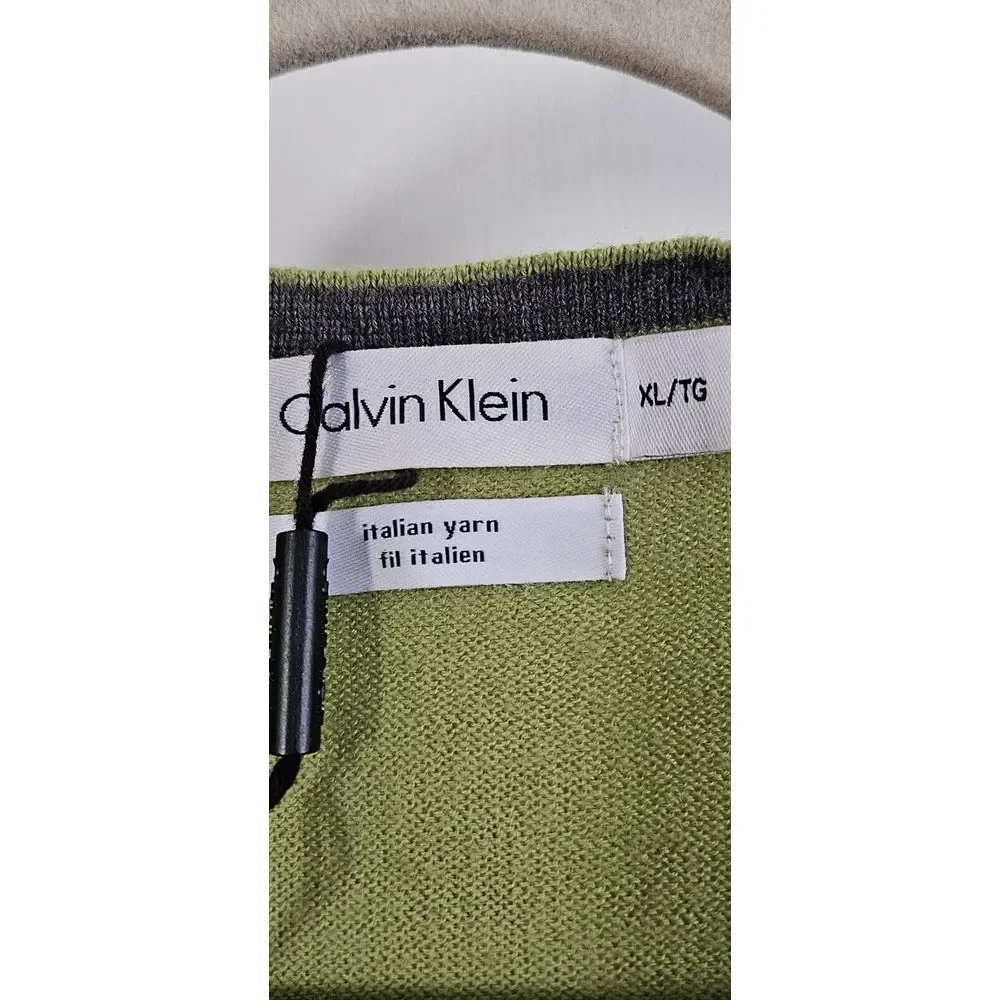 Calvin‎ Klein Men Sz XL Sweater Italian Yarn Merino Wool Acrylic blend pullover