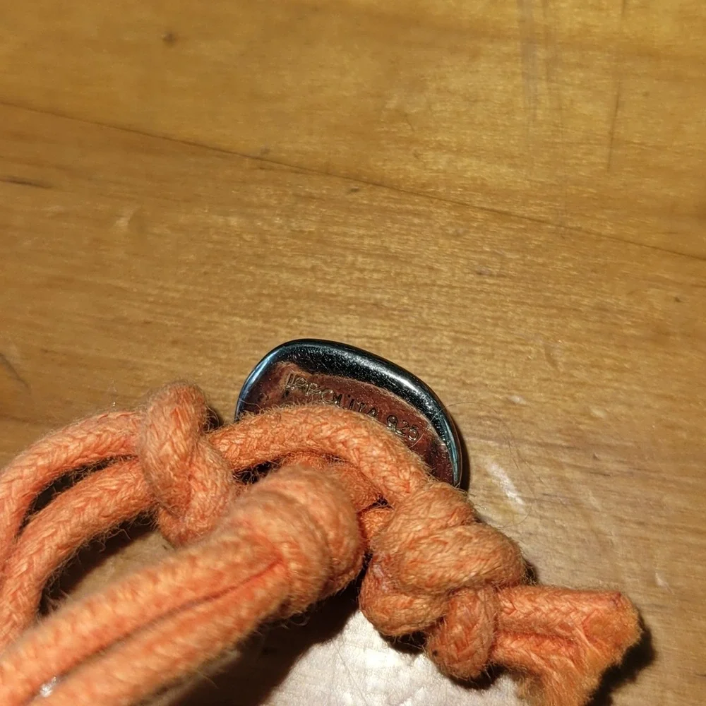 IPPOLITA Sterling Silver 925 Orange Double Cord Bracelet Button Clasp 9g