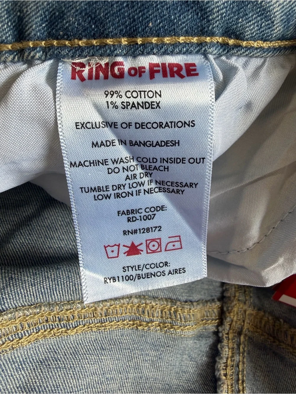 Ring of Fire Men's Denim Shorts Light Blue Size 36 NWT