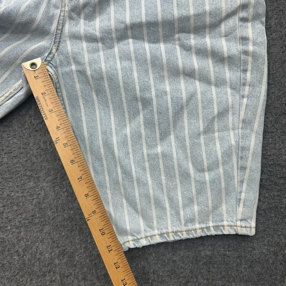 Happy Nature Denim Ultra‎ High Rise Bermuda Jean Shorts Size 32 Striped Boho