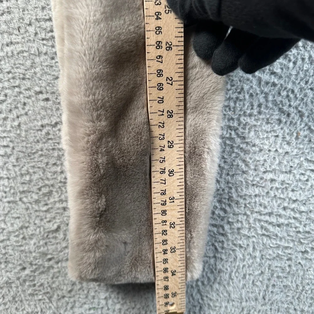 Minky Couture Taupe Faux Fur Infinity Scarf Plush Neck Warmer Neutral Brown