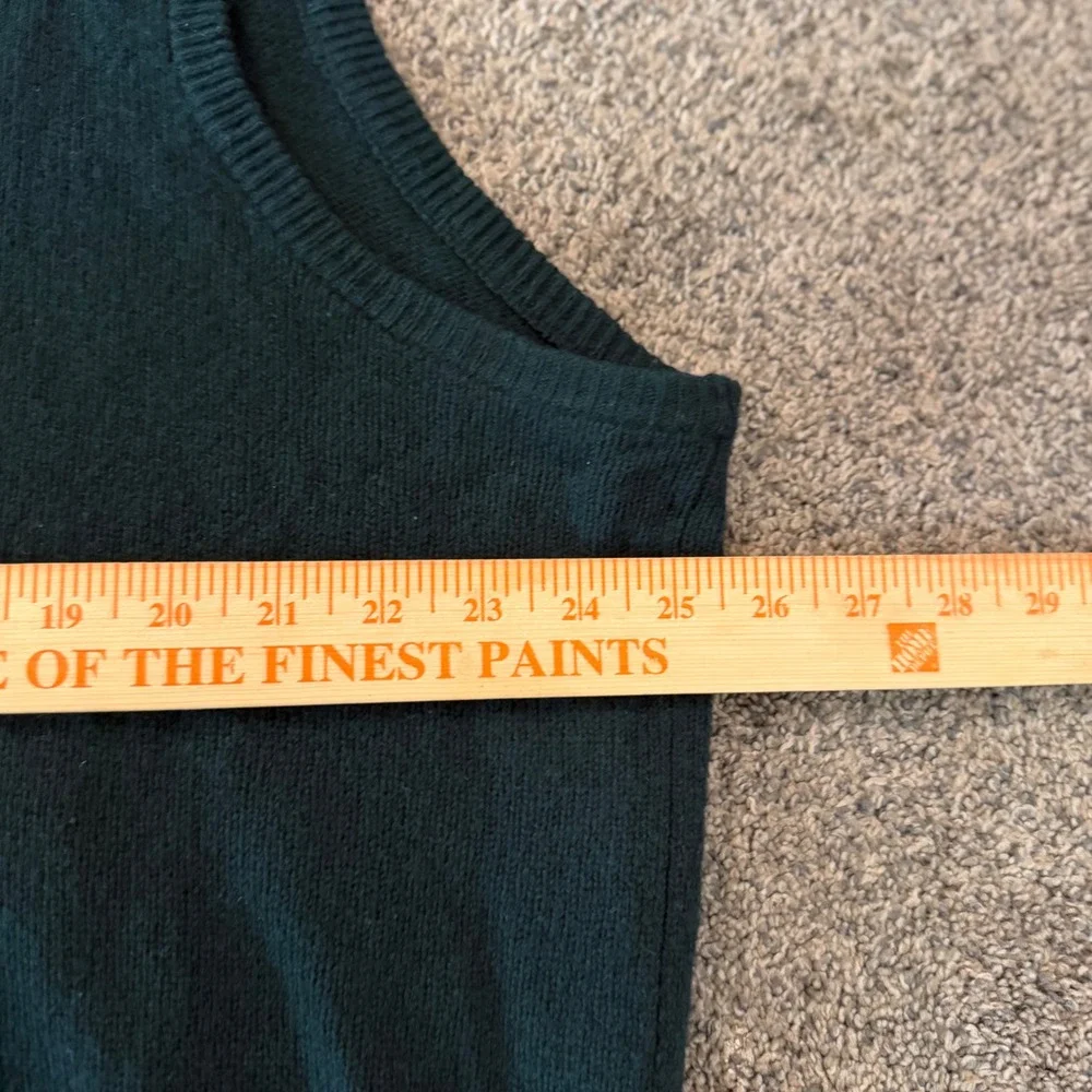 Polo Ralph Lauren Mens XL Dark Green 100% Lambswool V-Neck Sweater Vest Vintage