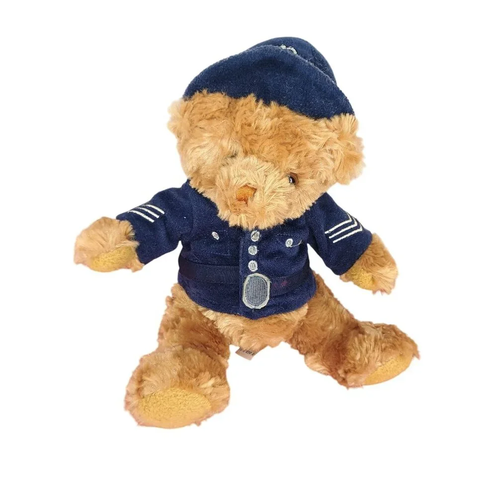 KEEL TOYS‎ English Policeman Teddy Bear Plush Uniform Brown Blue Stuffed 10