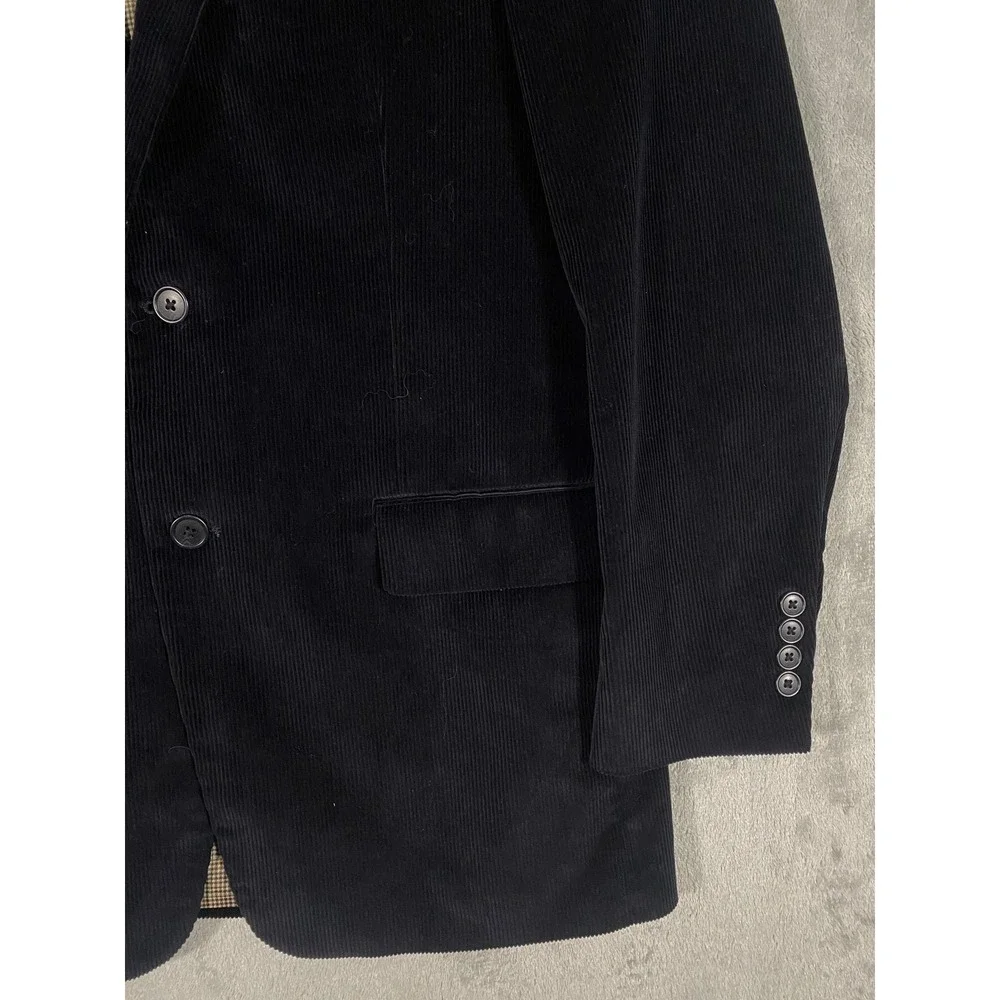 Saddlebred Blazer Mens 40R Black Corduroy‎ Two Button Classic Wedding Career