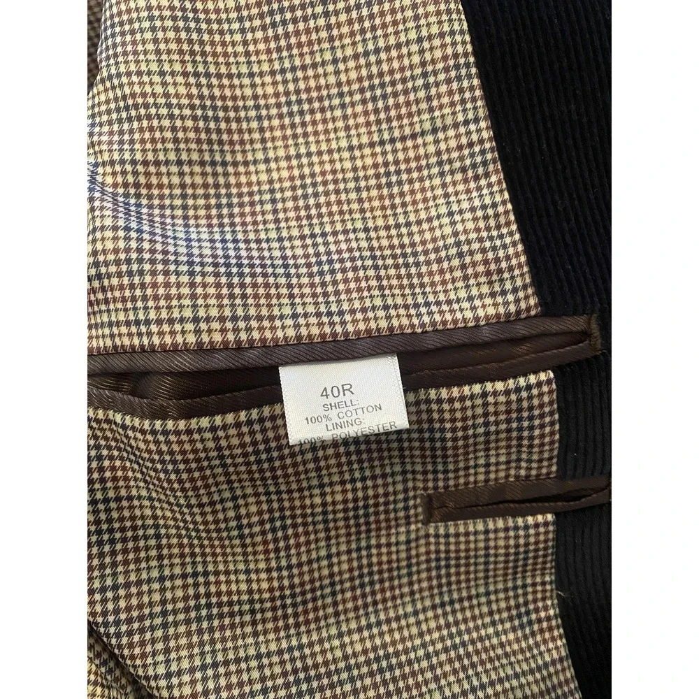 Saddlebred Blazer Mens 40R Black Corduroy‎ Two Button Classic Wedding Career