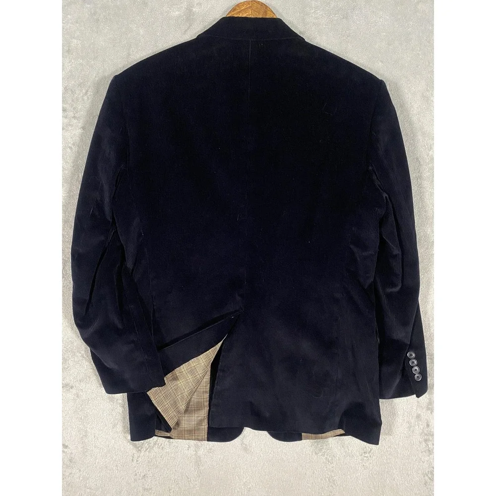 Saddlebred Blazer Mens 40R Black Corduroy‎ Two Button Classic Wedding Career