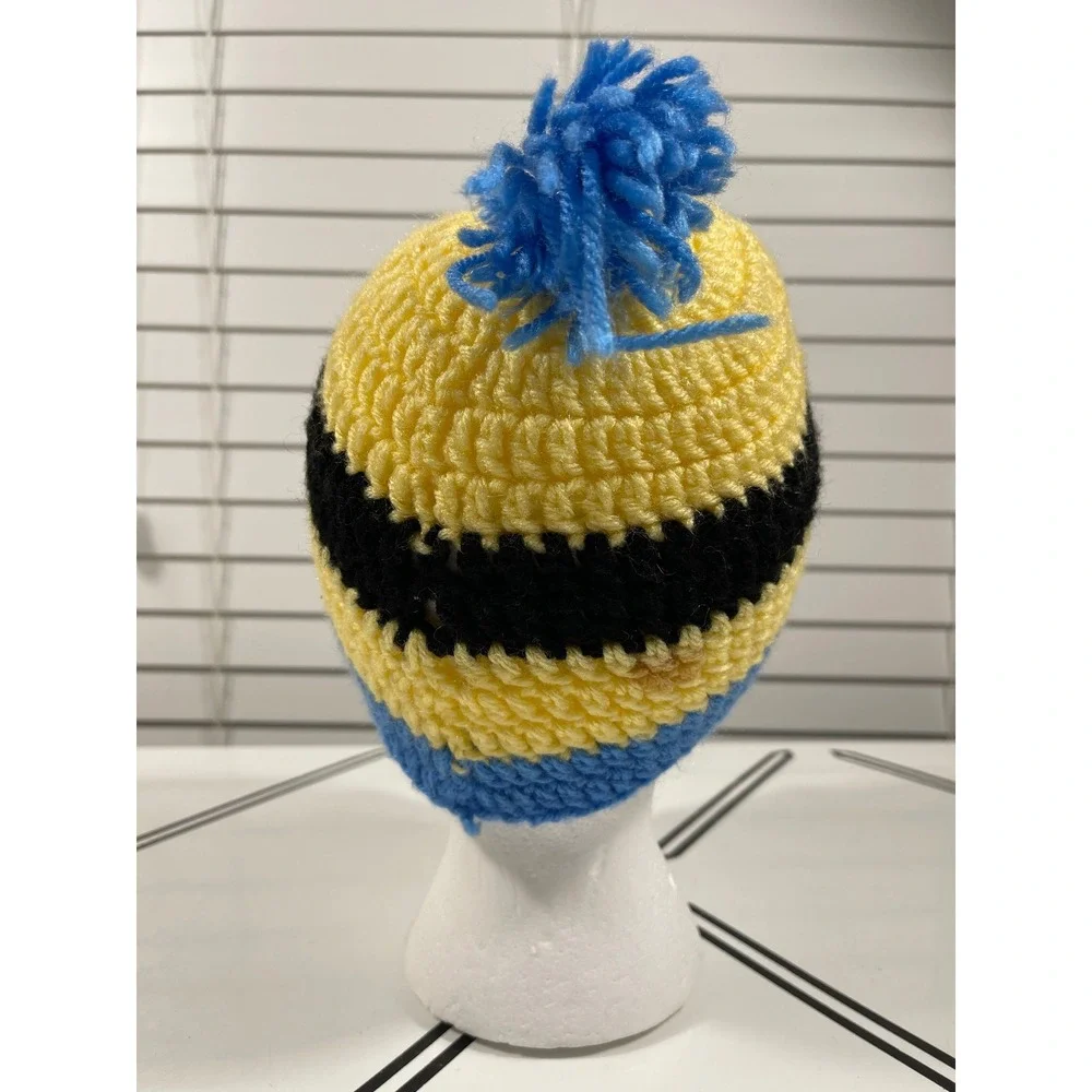 Handmade Minion Crochet Beanie Hat Winter Warm Bobble‎ Hat Kids