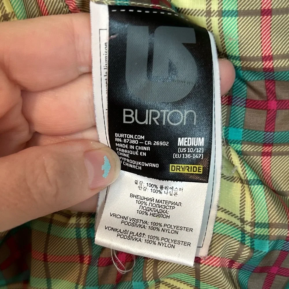 Burton plaid teal