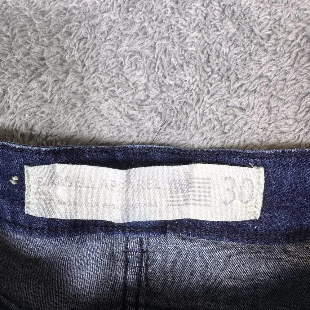 Barbell Apparel Jeans Mens 30x34 Blue Athletic Fit Stretch Denim‎ Dark USA Made
