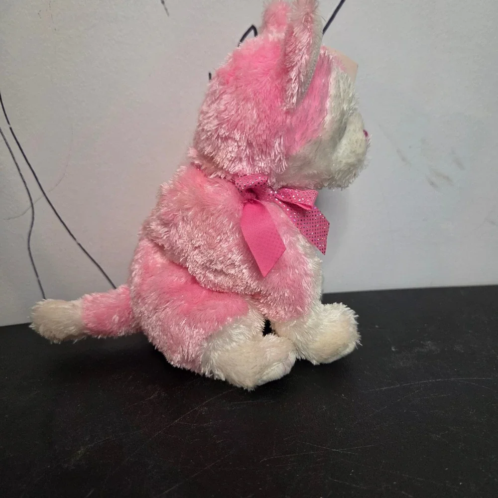 Ty Beanie Babies Bonita Pink Puppy Dog Plush 2006 Blue Eyes‎ Glitter Nose 6.5