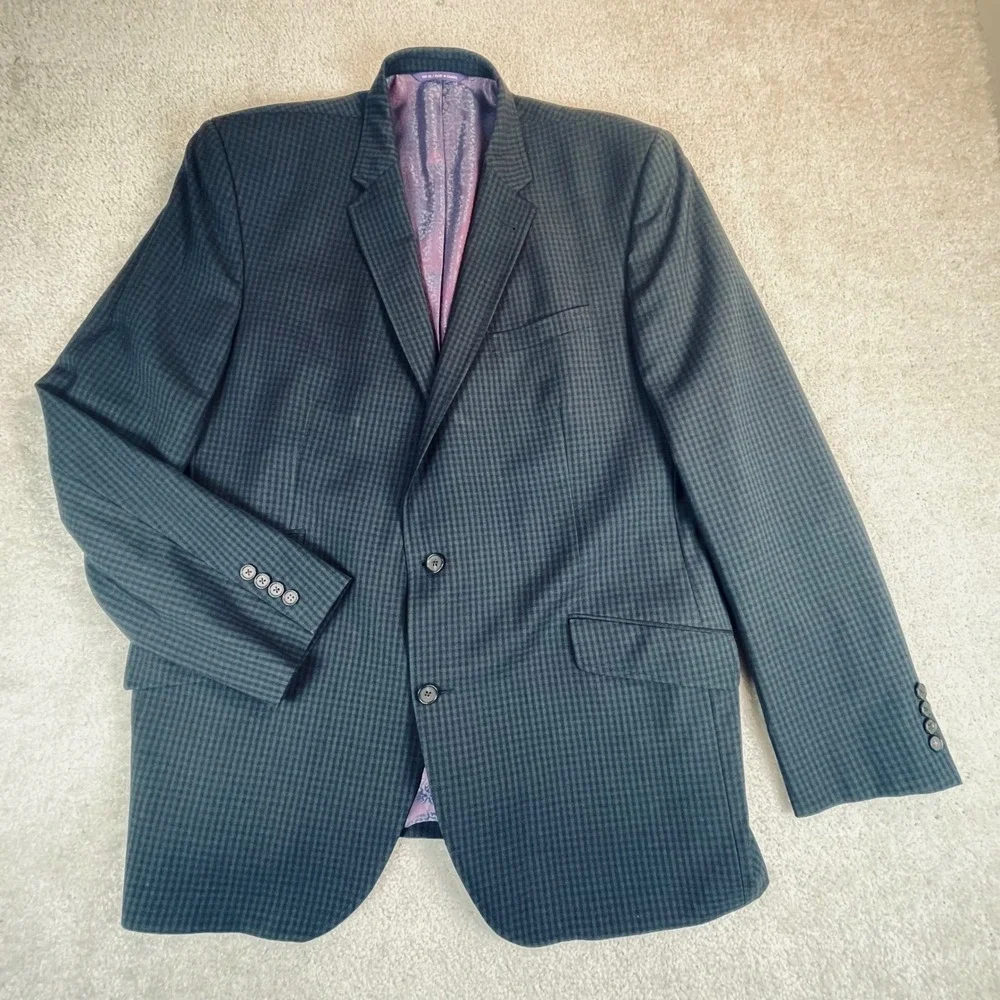 Ted Baker Endurance Men 48L Wool Blazer Jim SPJ Blue Gingham Check Jacket Canada