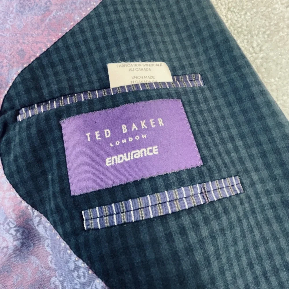 Ted Baker Endurance Men 48L Wool Blazer Jim SPJ Blue Gingham Check Jacket Canada