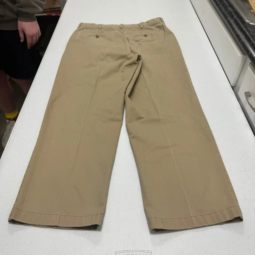 LL Bean Comfort Waist Khaki Chino Pants Mens 34x29 Tan Cotton Twill 245698‎