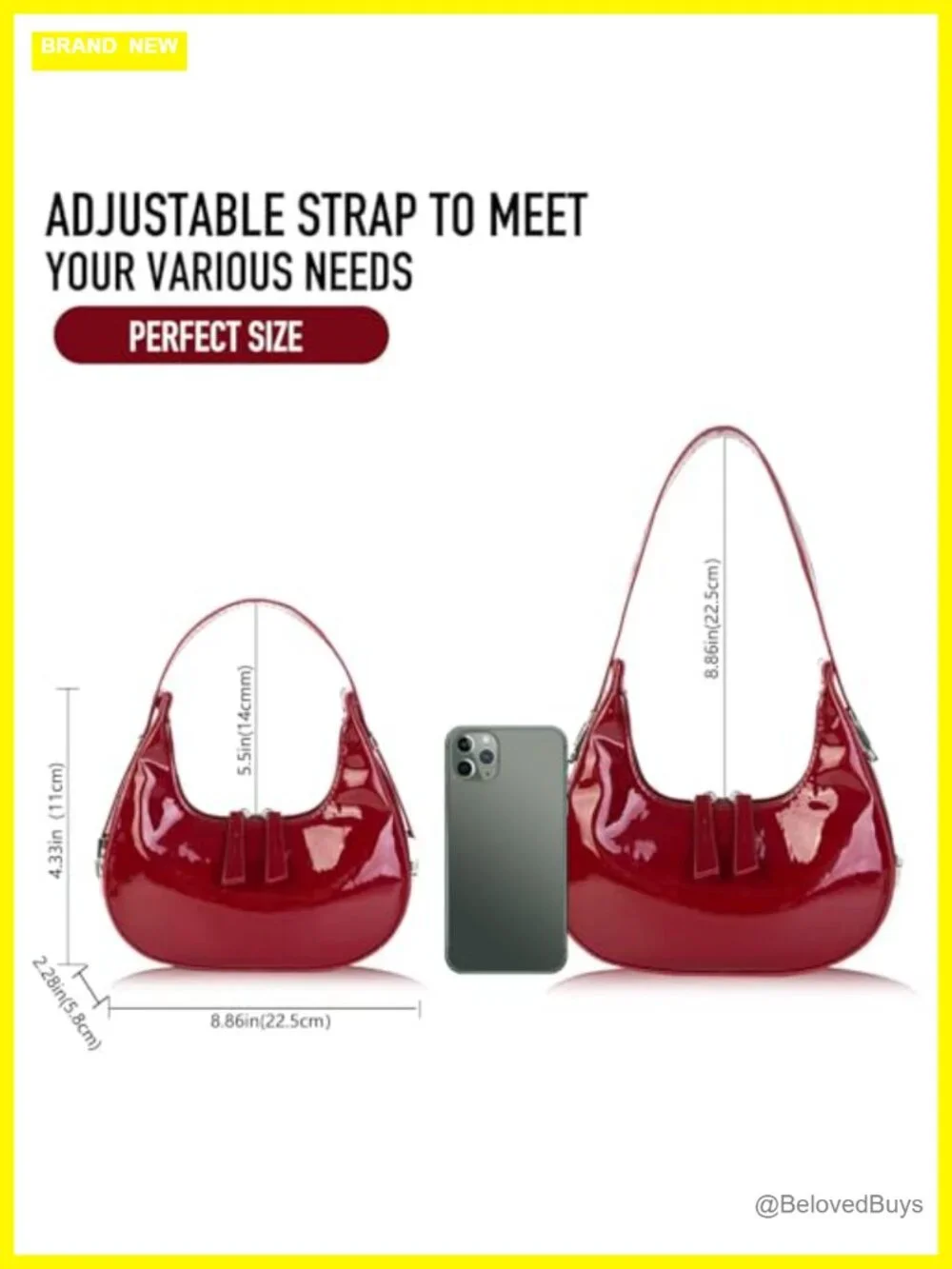 Crescent Hobo Shoulder Bag with Top Handle - Leather Small Bag Y2k Style