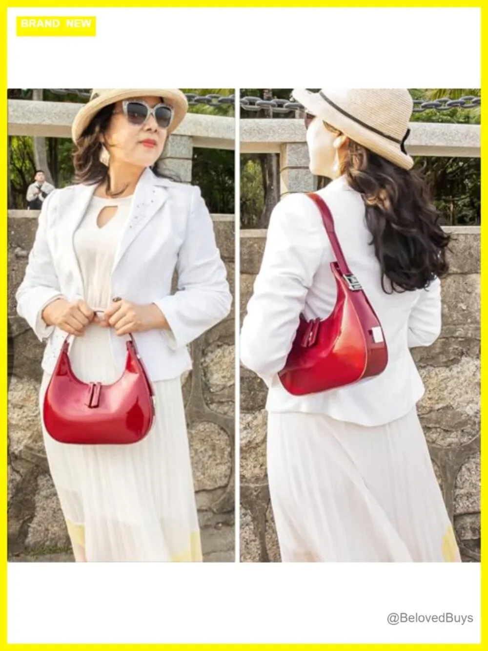 Crescent Hobo Shoulder Bag with Top Handle - Leather Small Bag Y2k Style