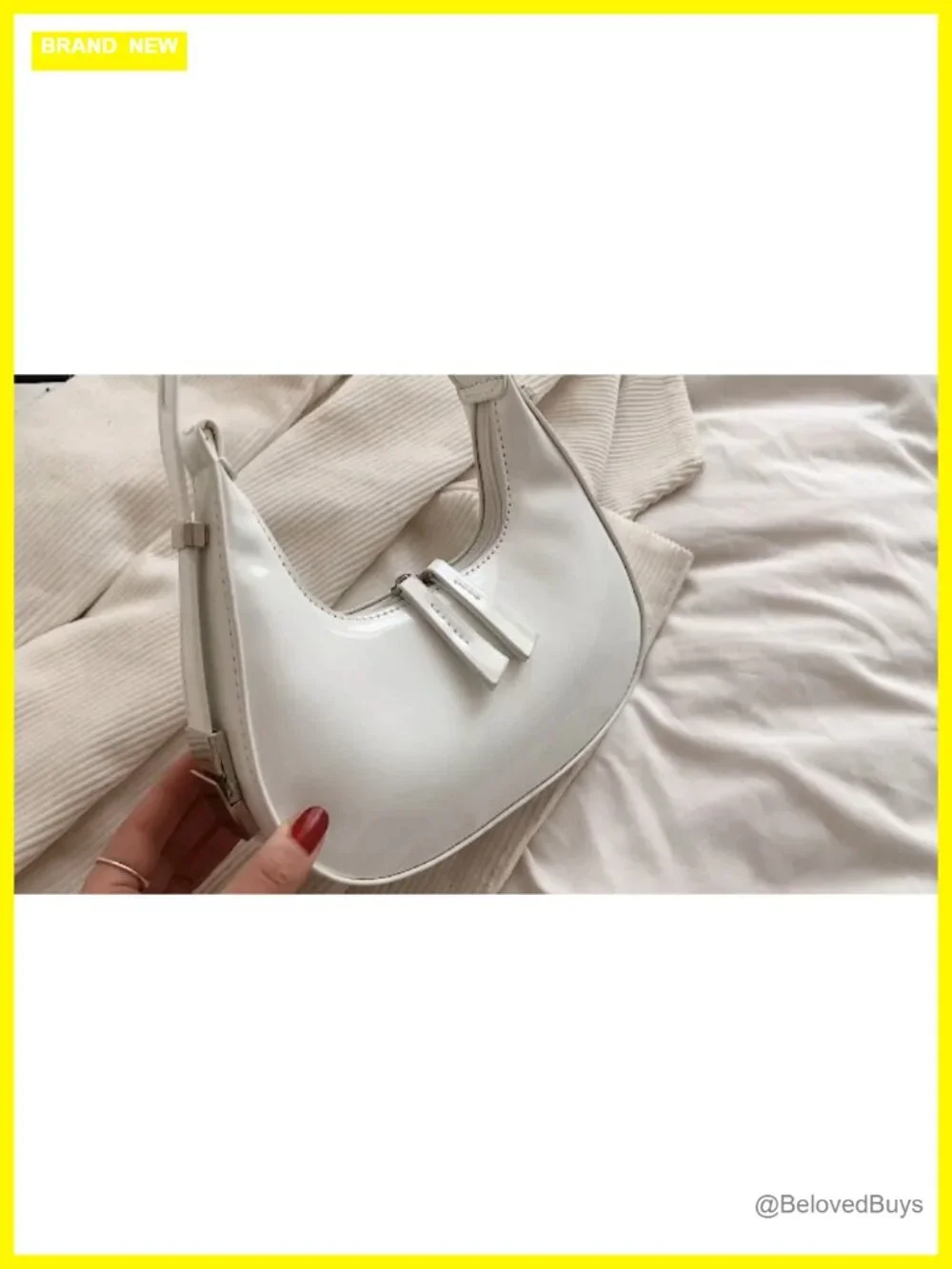 Crescent Hobo Shoulder Bag with Top Handle - Leather Small Bag Y2k Style