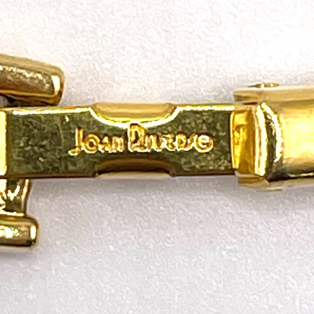 Joan Rivers Signed Vintage Gold Tone Crystal Enamel Link Bracelet 7 1/4