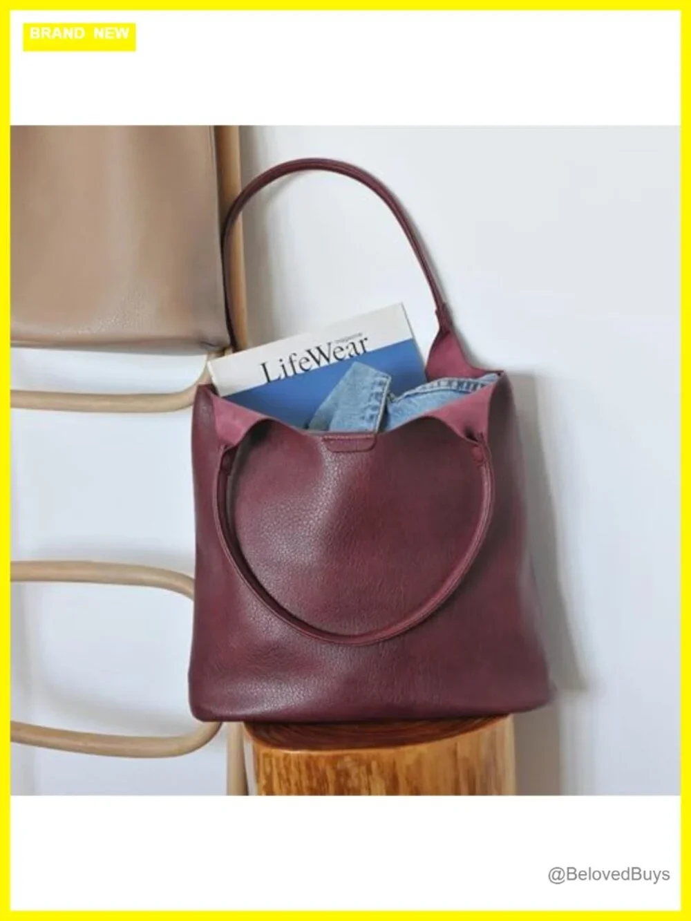 Soft Vegan Leather Tote Bag Hobo Handbag Purse for Travel