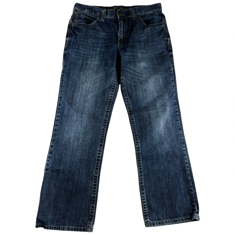 Cody James Authentic Jeans Mens 34x32 Blue Denim Cotton Medium Wash Straight Leg
