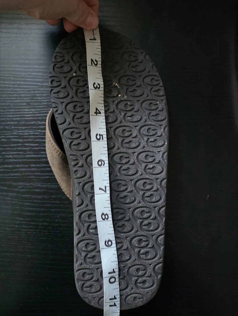 Cobian Men’s Brown Strap Flip Flops with Black Sole Sz 11
