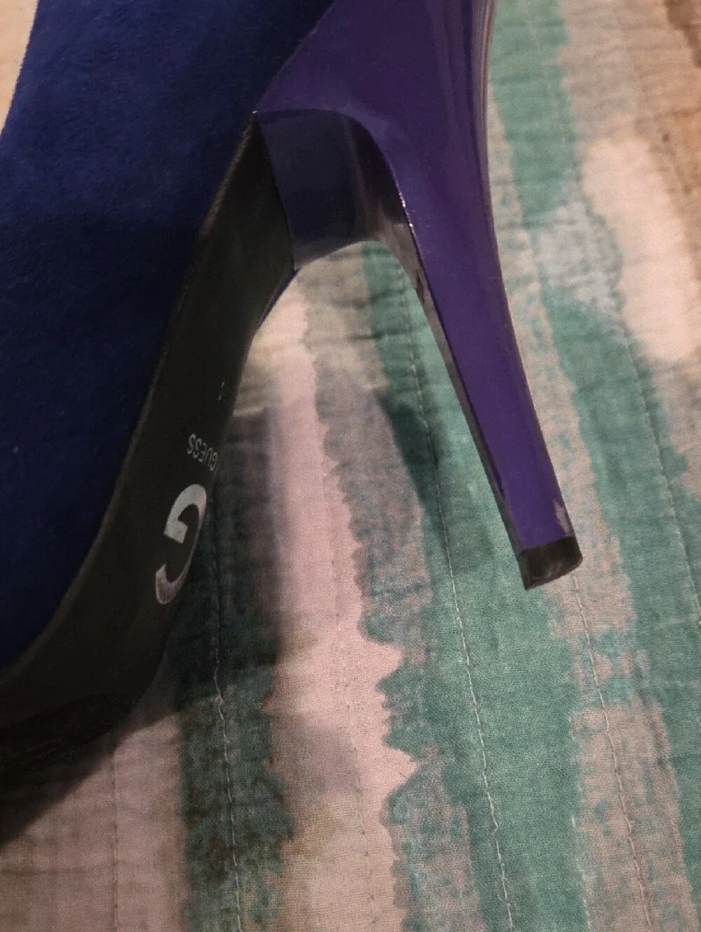 Guess Cobalt Blue Suede Rounded Toe Stiletto Pumps - Women's Heels