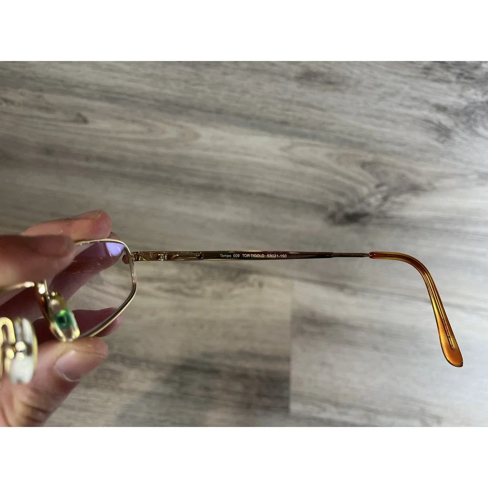 TEMPO 009 Tort Gold AUTHENTIC DESIGNER‎ EYEGLASSES 53-21-150 FRAMES ONLY