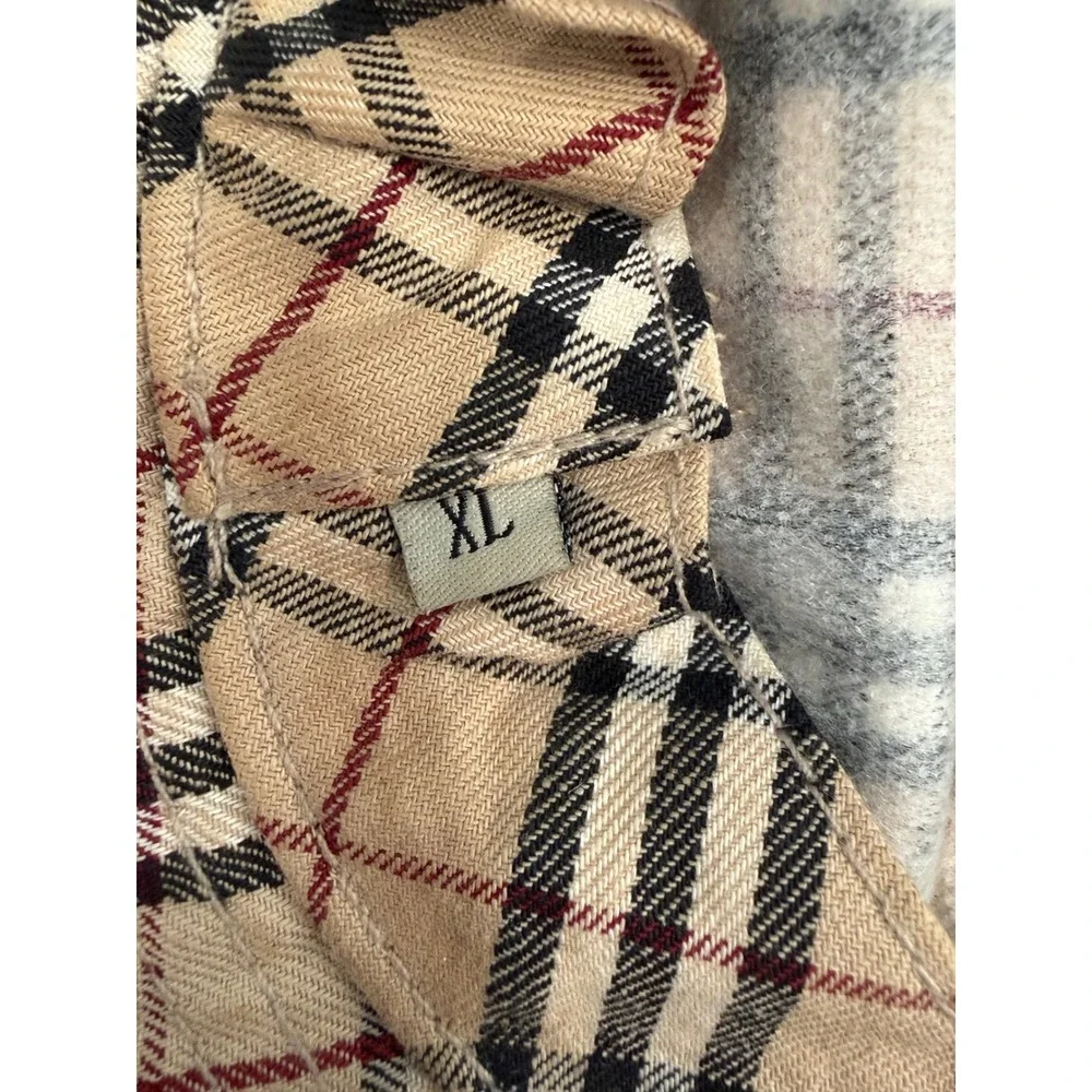 Burberry Style Bucket Hat Unisex XL Tan Plaid Excellent Streetwear Casual