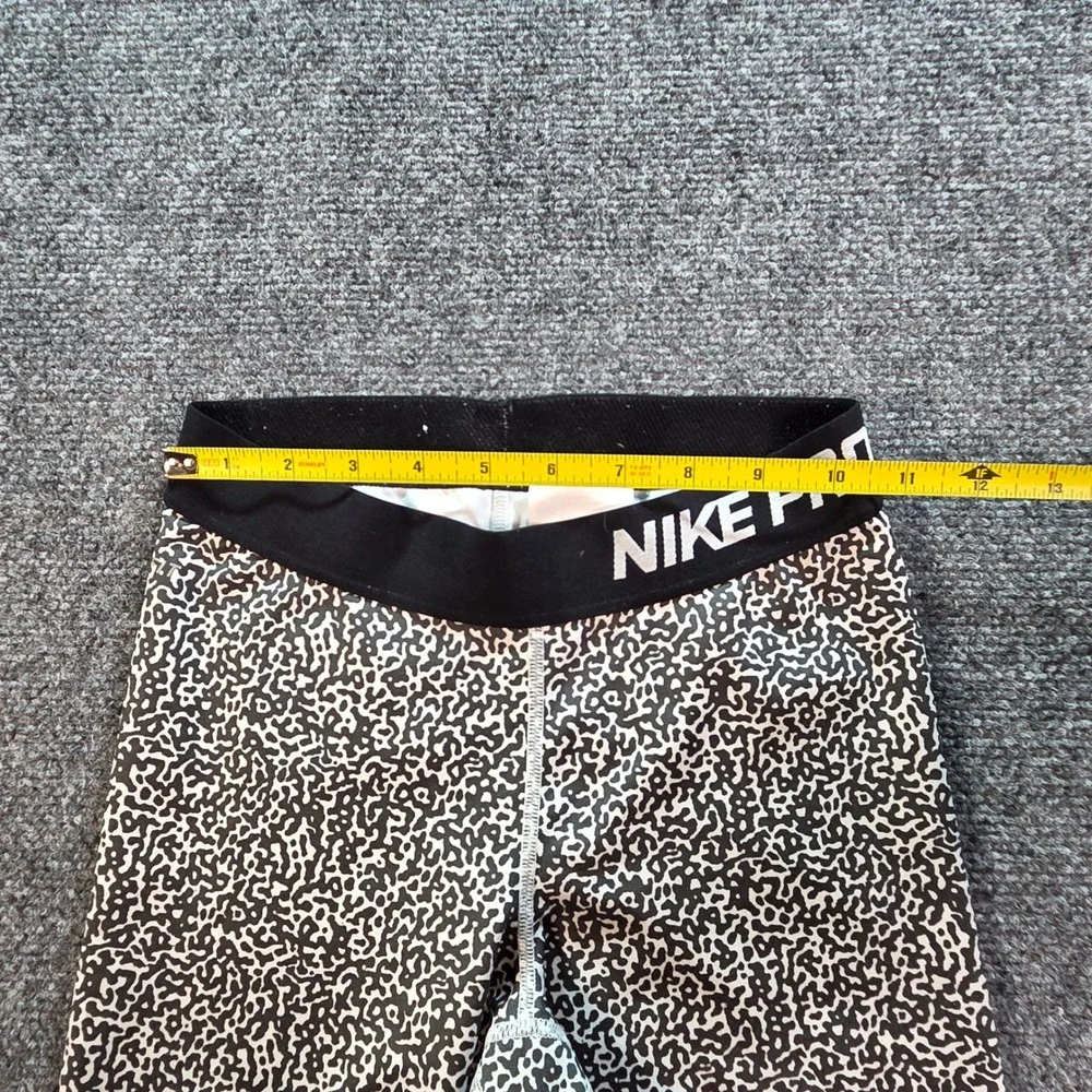 Nike Pro Leggings Women XS Black White Abstract Print Training Athletic Pants