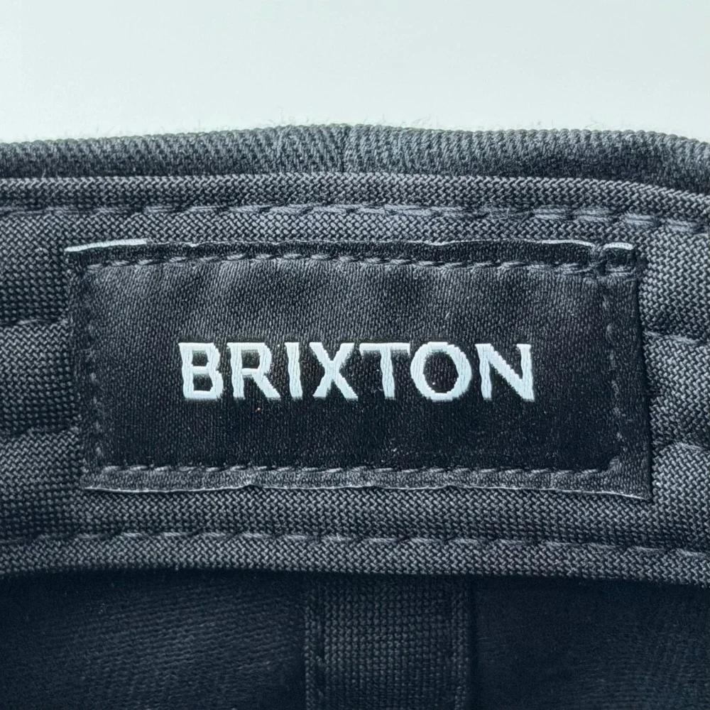 Brixton Manufacturing Co Trucker Snapback Hat Black Patch Logo Cap Retro Skater