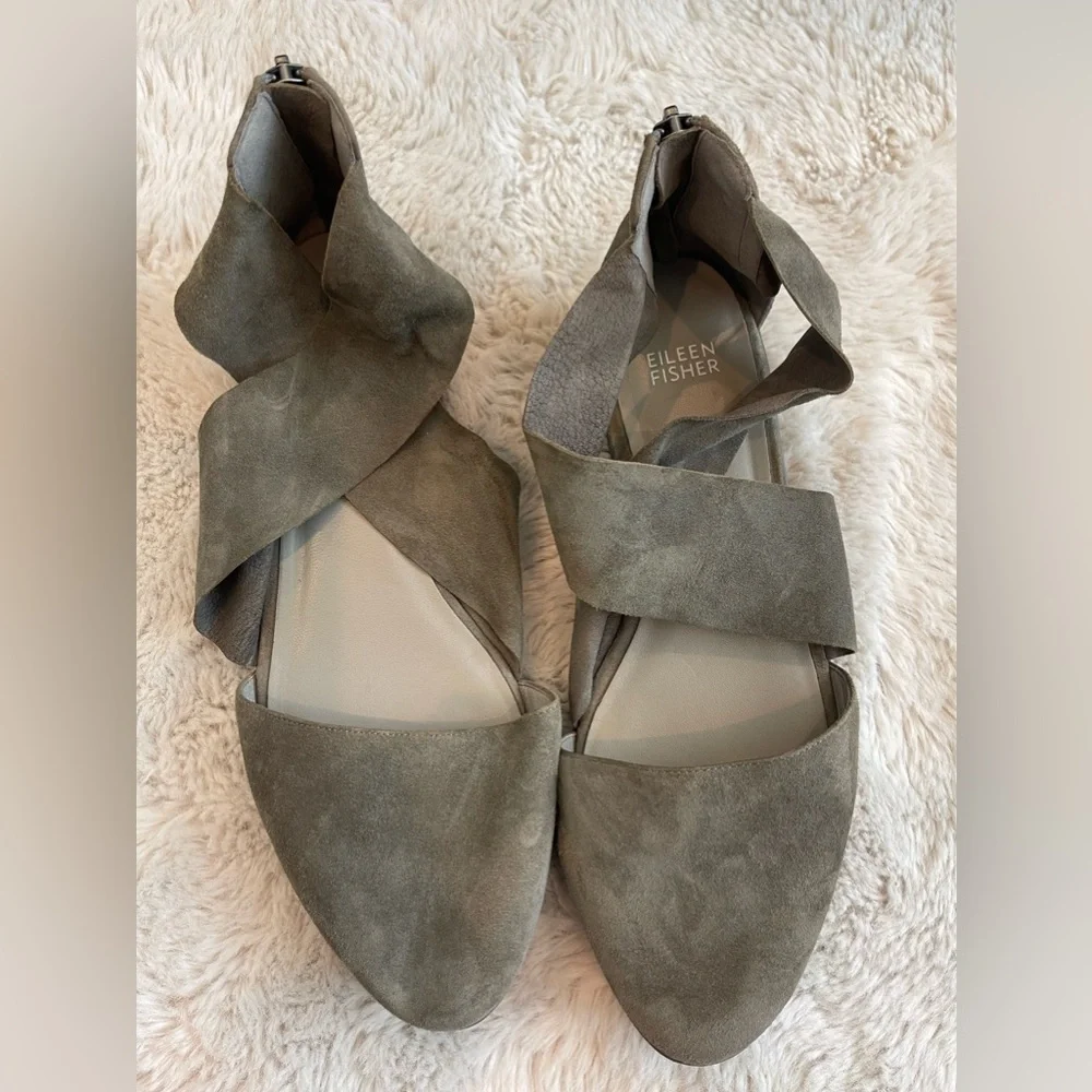 Eileen Fisher Bovery suede wedge platforms size 9.5