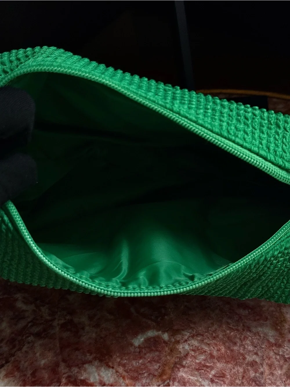 NWOT Kate Spade Green Cosmetic Pouch Makeup Bag Travel Toiletry Organizer